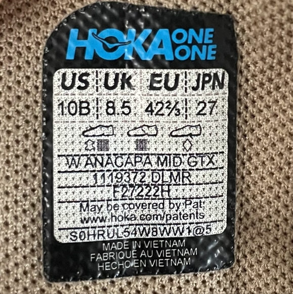 Hoka One Anacapa Gore-Tex Mid Vibram Hiking Boots Shoes Oxford Tan NEW - Picture 6 of 9